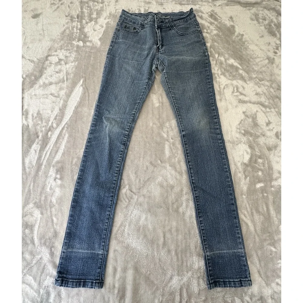 Y&F Ying Feng Stretch Skinny Jeans Juniors Size 1/2 Blue Denim‎ Low Rise EUC